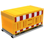 SET | with 20 panel fence | on storage and transport crossbar | without lamp adapter | with red/white foil, type RA2/B | type of barrier NOX yellow